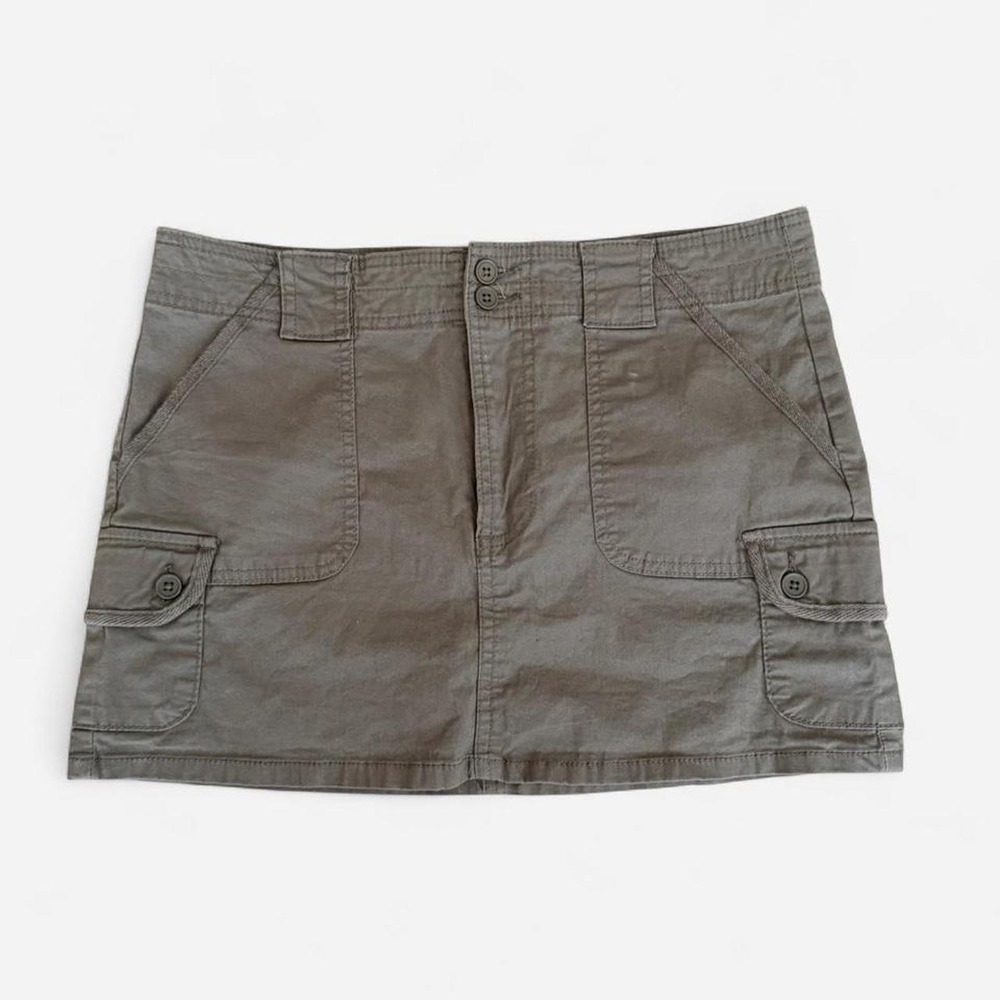 RSQ khaki muted olive cargo mini skirt